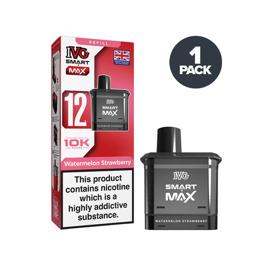 Watermelon Strawberry IVG Smart Max Prefilled Pod and Box on a white background