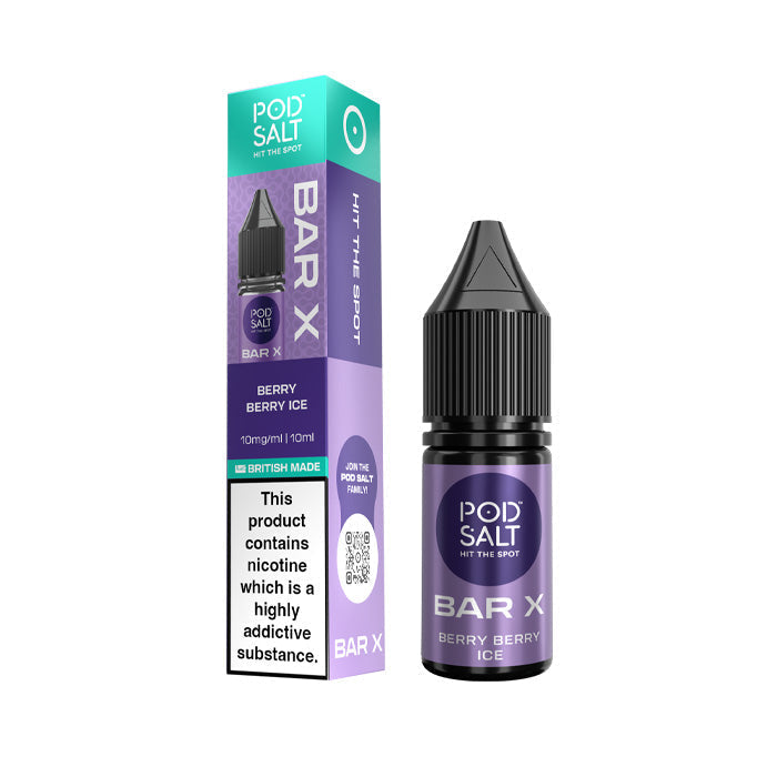 Berry Berry Ice Pod Salt Bar X Nic Salt Bottle and Box