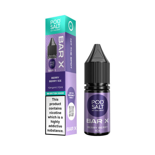 Berry Berry Ice Pod Salt Bar X Nic Salt Bottle and Box