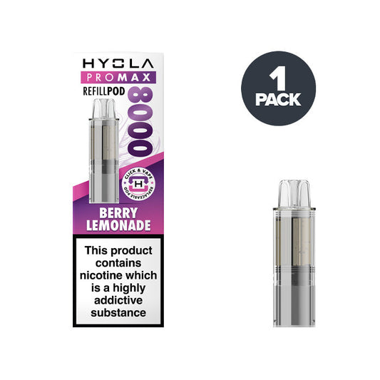 Berry Lemonade Hyola Pro Max 8000 Prefilled Pod and box.