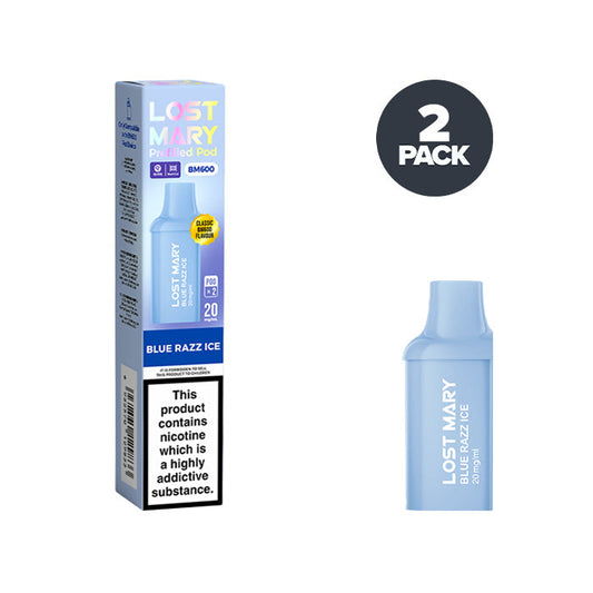 Blue Razz Ice Lost Mary BM600 Prefilled Pod and Box