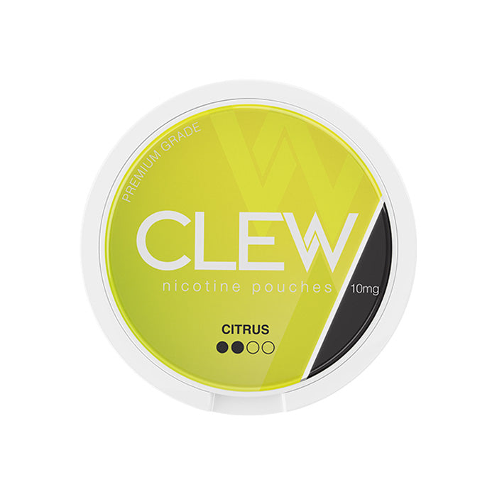 Can of 10mg Citrus Clew Nicotine Pouches