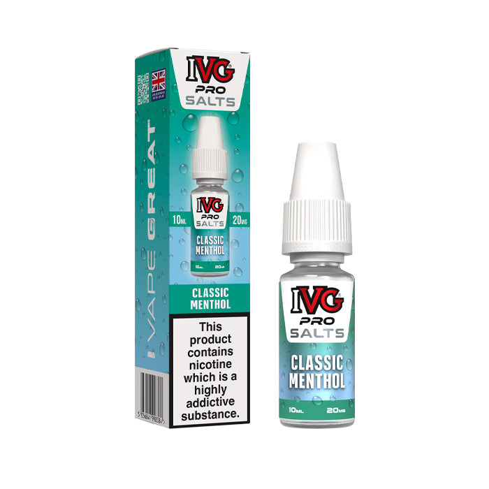 Classic Menthol Ivg Pro 10ml Nic Salt E-Liquid and Box