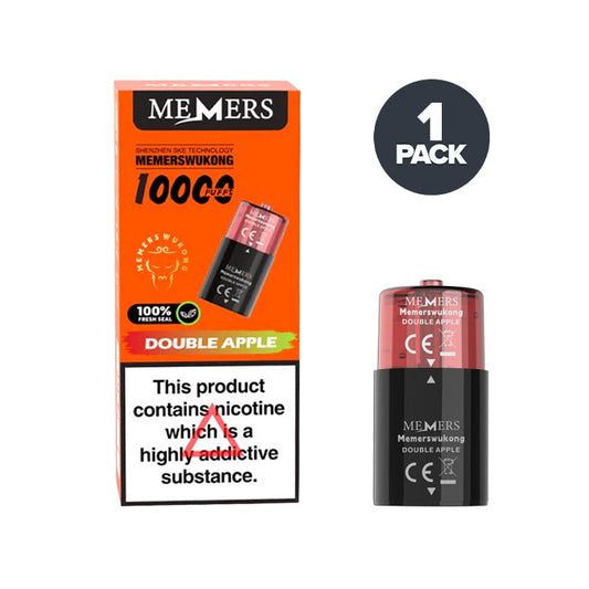 Double Apple Memers Wukong V10000 Prefilled Pod and Box on a white background