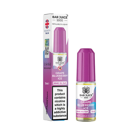 Grape Blueberry Ice Nicotine Salt by Bar Juice 5000 and Box