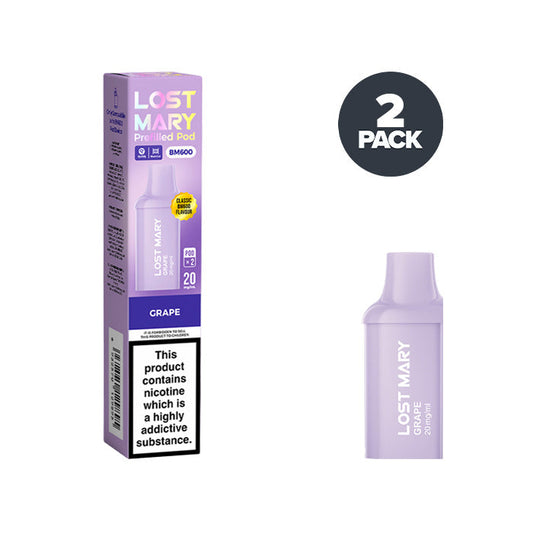 Grape Lost Mary BM600 Prefilled Pod and Box