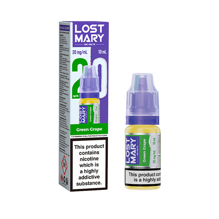 Green Grape Lost Mary 10ml Nic Salt E-Liquids and Box