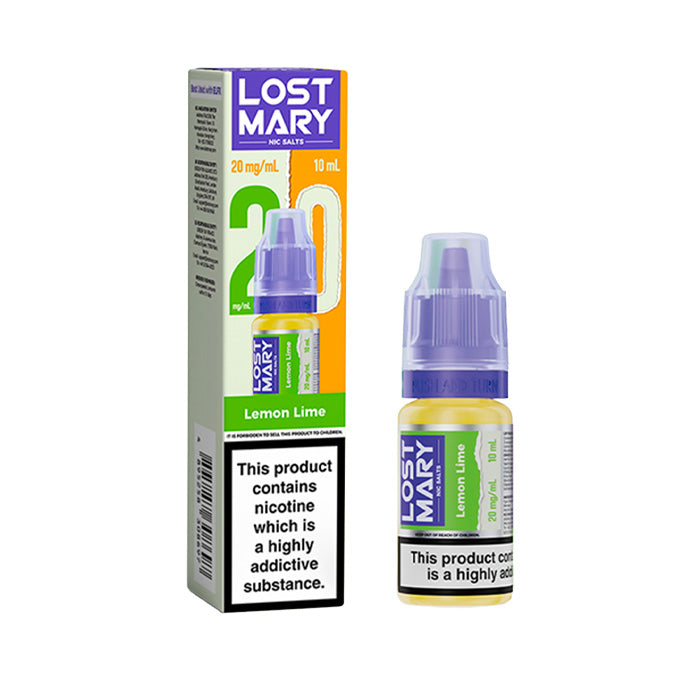 Lemon Lime Lost Mary 10ml Nic Salt E-Liquids and Box
