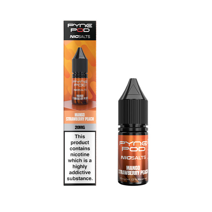 Mango Strawberry Peach Pyne Pod Nic Salt E-Liquid bottle