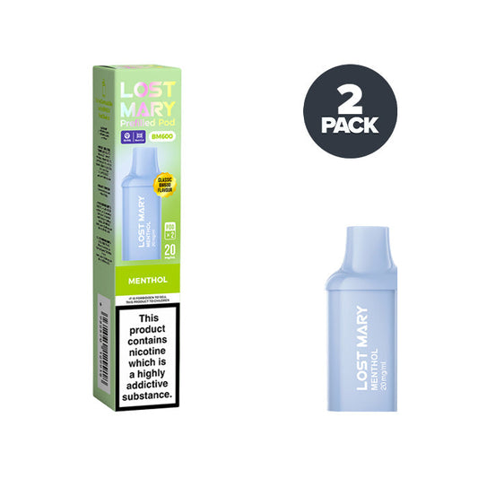 Menthol Lost Mary BM600 Prefilled Pod and Box
