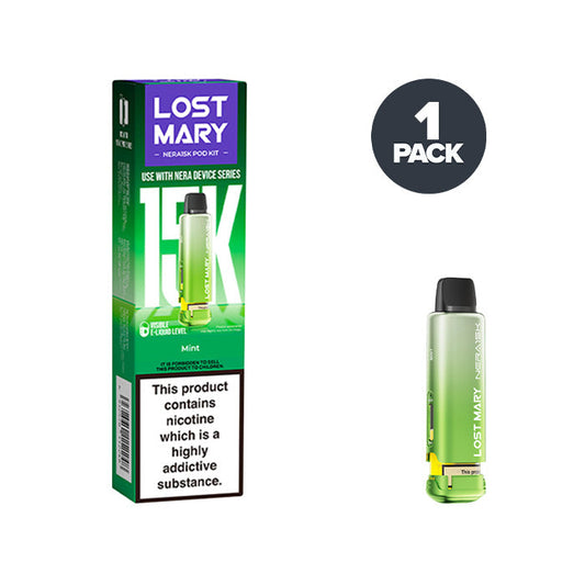 Mint Lost Mary Nera 15K Pre-filled Pods on a white background
