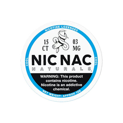 Closed can of Nic Nac Cool 3mg Nicotine Lozenges