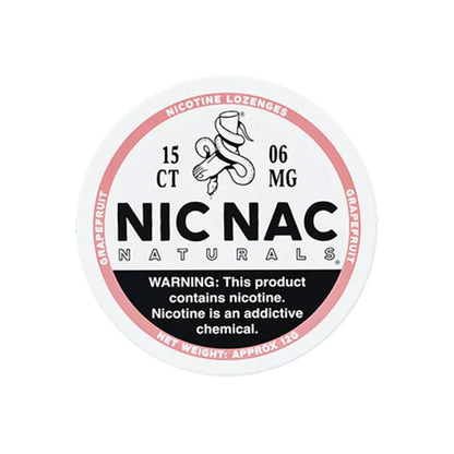 Closed can of Nic Nac Grapefruit 6mg Nicotine Lozenges