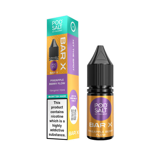 Pineapple Berry Flow Pod Salt Bar X Nic Salt Bottle and Box
