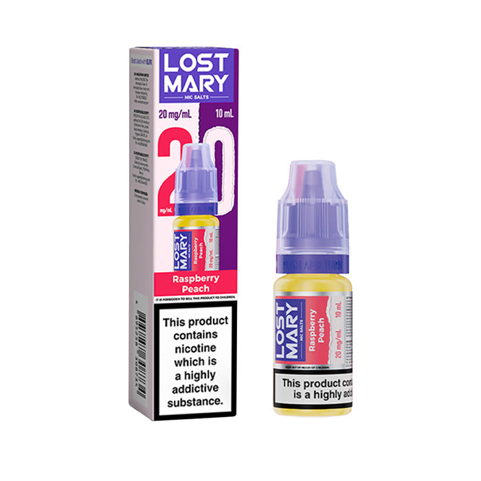 Raspberry Peach Lost Mary 10ml Nic Salt E-Liquids and Box