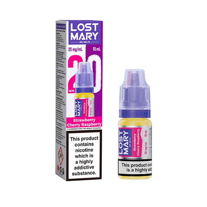 Strawberry Cherry Raspberry Lost Mary 10ml Nic Salt E-Liquids and Box