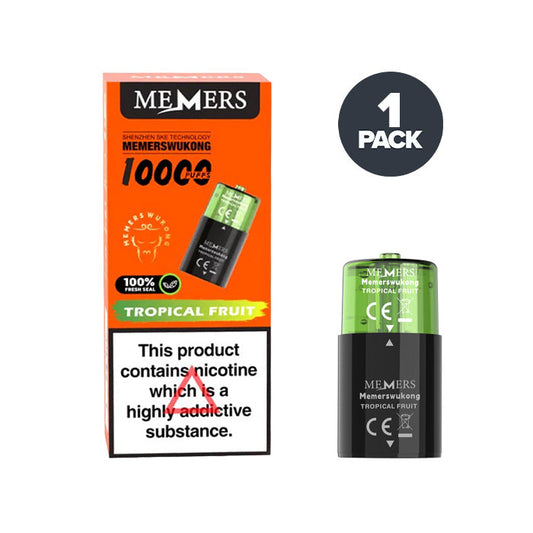 Tropical Fruit Memers Wukong V10000 Prefilled Pod and Box on a white background