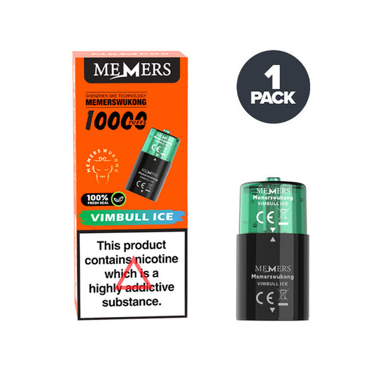 Vimbull Ice Memers Wukong V10000 Prefilled Pod and Box on a white background