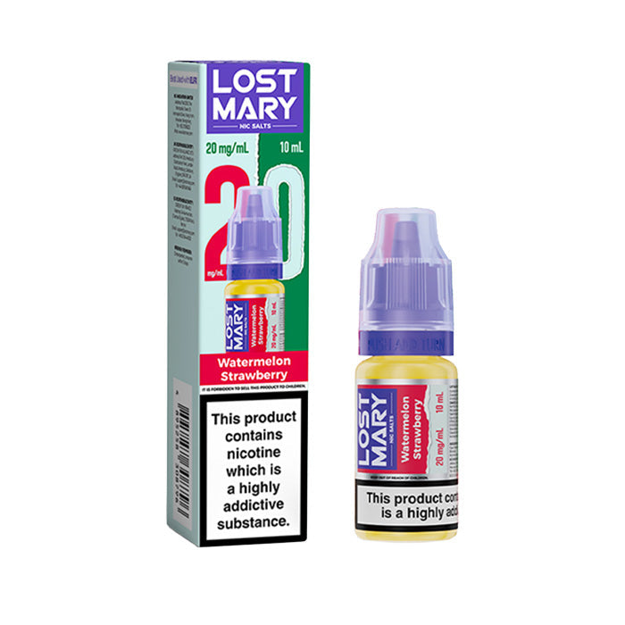 Watermelon Strawberry Lost Mary 10ml Nic Salt E-Liquids and Box