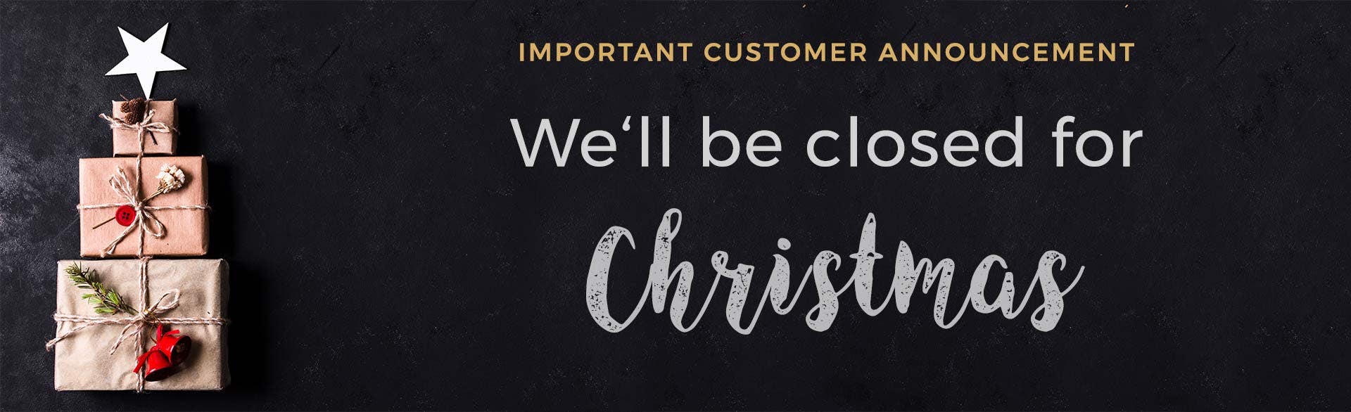 Closed for Christmas Banner