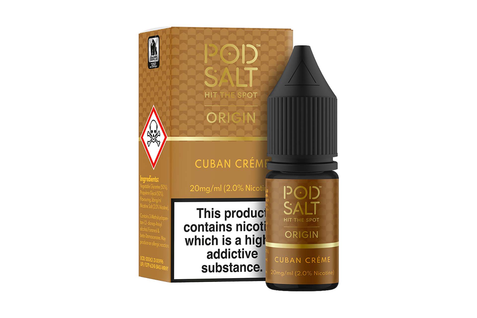 Pod Salt Origin - Cuban Creme flavour (Image)
