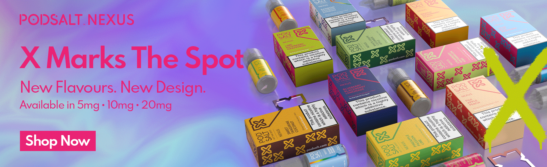 Nexus is a next-generation e-liquid range from Podsalt. Using the latest technology, we have molecularly engineered our most advanced and accurate flavours yet.