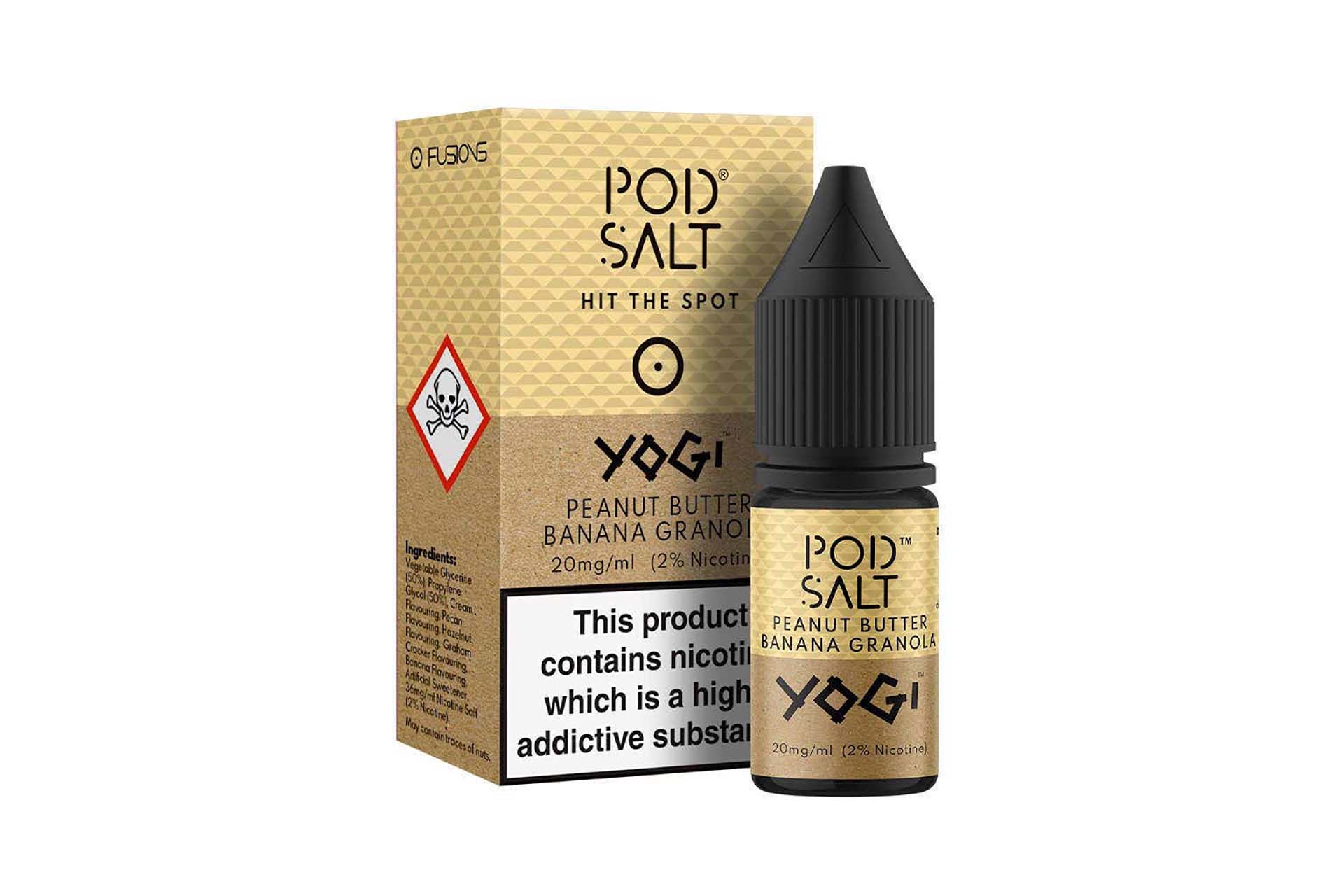 Pod Salt Fusions - Yogi Peanut butter banana granola flavour (Image)